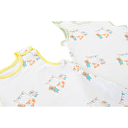 Sleeping Bag DKD Home Decor Cotton 0-6 Months animals Green Yellow (2 Units)