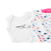 Leotard DKD Home Decor 0-6 Months Fuchsia White (2 Pieces) (2 Units)