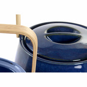 Teekanne DKD Home Decor S3027093 Porzellan Blau Bambus (21 x 17 x 10 cm) (1 L)
