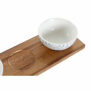 Satz für Appetithäppchen DKD Home Decor Porzellan Akazienholz (30 x 9.5 x 1.3 cm) (9,5 x 9,5 x 4 cm)