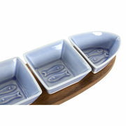 Satz für Appetithäppchen DKD Home Decor Porzellan Akazienholz (5 pcs) (36 x 9.7 x 1.3 cm)