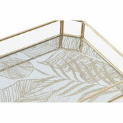 Tablett für Snacks DKD Home Decor Kristall Bettlaken Metall (31 x 17 x 3,5 cm)
