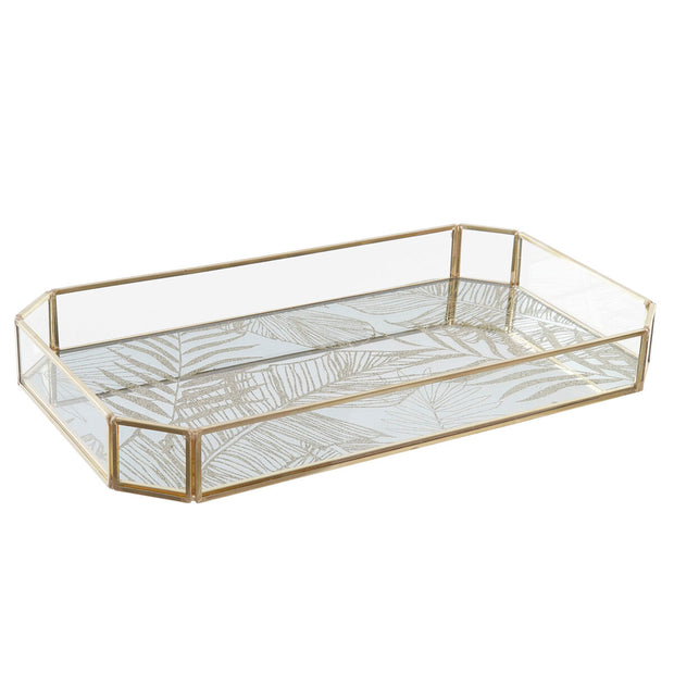 Tablett für Snacks DKD Home Decor Kristall Bettlaken Metall (31 x 17 x 3,5 cm)