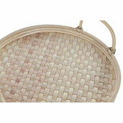 Tablett für Snacks DKD Home Decor natürlich Kolonial Rattan (35 x 35 x 12 cm) (2 Stücke)