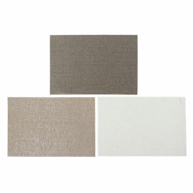 Untersetzer DKD Home Decor individuell Weiß Beige Grau Polyester (3 pcs) (45 x 30 x 0.5 cm)