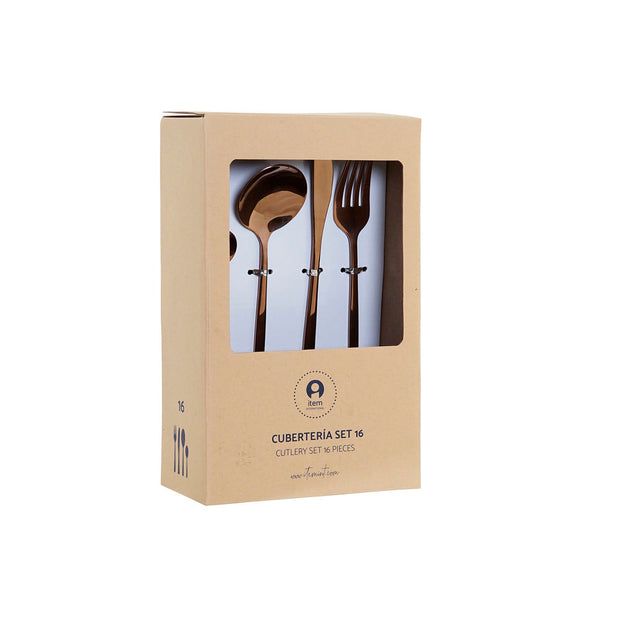 Besteckset DKD Home Decor Edelstahl Bronze (3 x 1,5 x 13 cm)