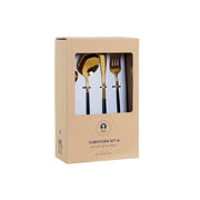 Besteck DKD Home Decor Schwarz Golden Edelstahl (3 x 1,5 x 13 cm)