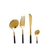 Besteck DKD Home Decor Schwarz Golden Edelstahl (3 x 1,5 x 13 cm)