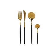 Besteck DKD Home Decor Schwarz Golden Edelstahl (3 x 1,5 x 13 cm)