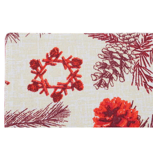 Platzset DKD Home Decor Weihnachten Rot Polyester Baumwolle (45 x 30 x 0,2 cm)