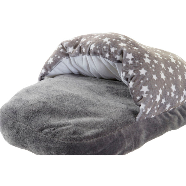 Fußwärmer DKD Home Decor Sterne Grau Polyester Baumwolle Weiß (32 x 40 x 17 cm) (2 Stück)