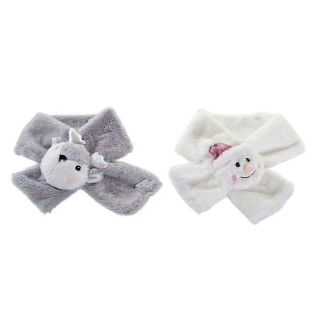 Scarf DKD Home Decor Polyester Christmas One size Grey White (2 Units)