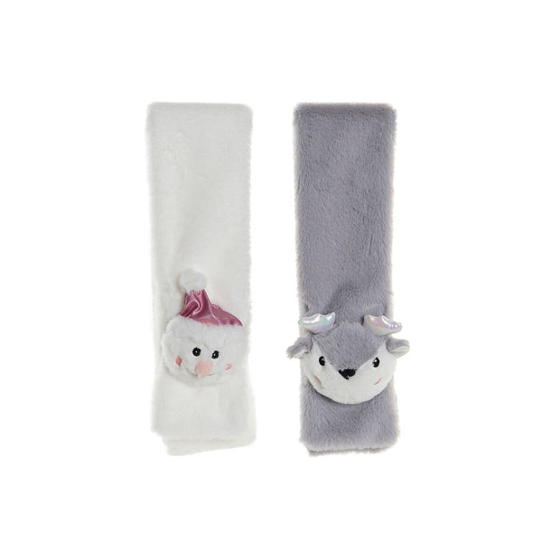 Scarf DKD Home Decor Polyester Christmas One size Grey White (2 Units)