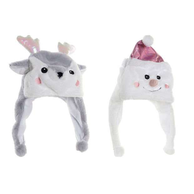 Child Hat DKD Home Decor Grey White (2 Units) (28 x 7 x 46 cm)