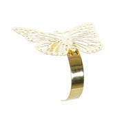 Serviettenring DKD Home Decor Schmetterlinge Silber Metall Golden (2 pcs)