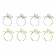 Serviettenring DKD Home Decor Schmetterlinge Silber Metall Golden (2 pcs)