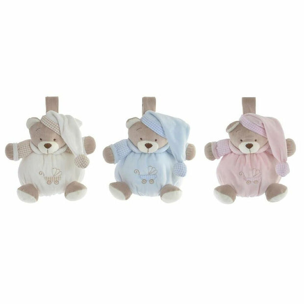 Teddy Bear DKD Home Decor Beige Polyester Celeste Light Pink (3 pcs) (19 x 12 x 20 cm)