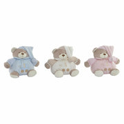 Teddy Bear DKD Home Decor Beige Polyester Celeste Light Pink (3 pcs) (26 x 20 x 20 cm)