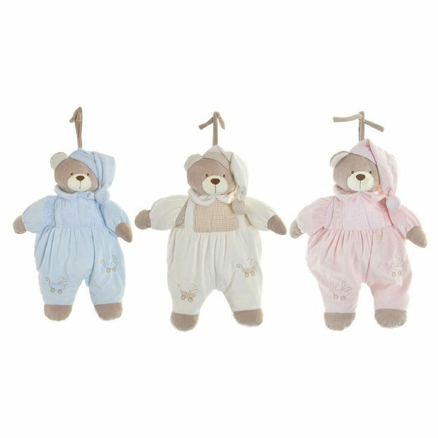Teddy Bear DKD Home Decor Beige Polyester Celeste Light Pink (3 pcs) (35 x 10 x 44 cm)