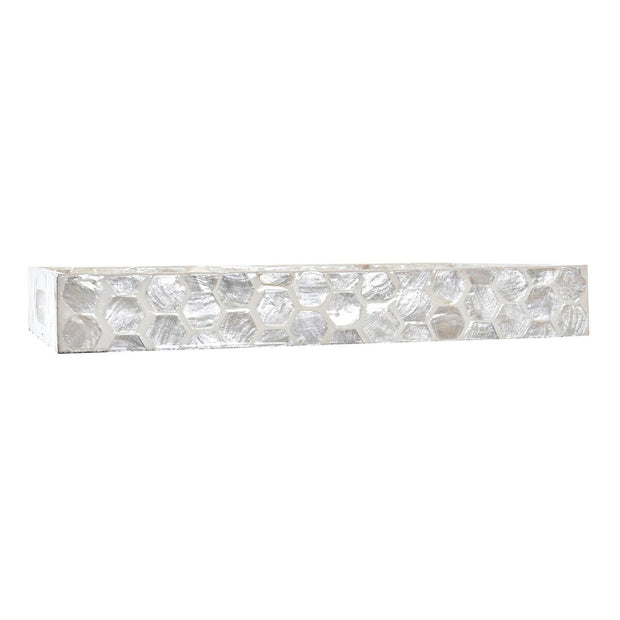 Tablett für Snacks DKD Home Decor Mosaik Weiß Perlmutt Boho (30 x 20 x 4 cm)