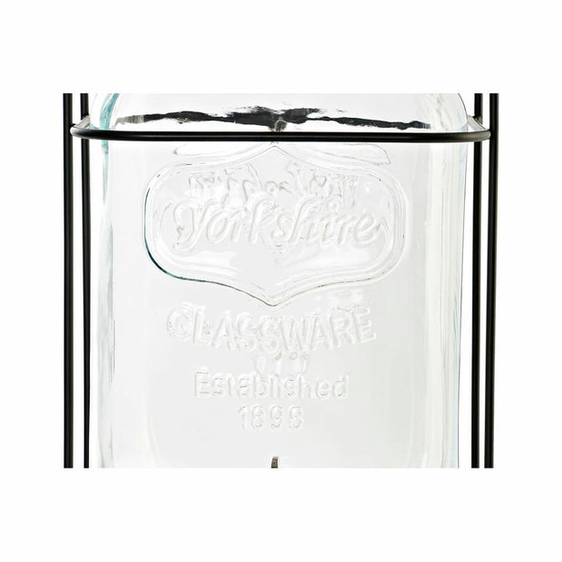 Wasserspender DKD Home Decor Schwarz Silber Durchsichtig Silikon Kristall Eisen ABS natürlich (23 x 26 x 42 cm)