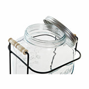 Wasserspender DKD Home Decor Schwarz Silber Durchsichtig Silikon Kristall Eisen ABS natürlich (23 x 26 x 42 cm)