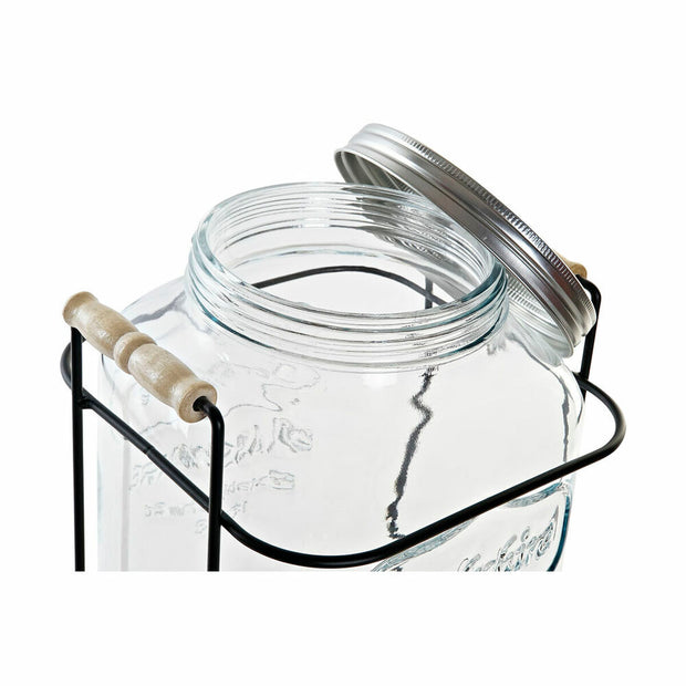 Wasserspender DKD Home Decor Schwarz Silber Durchsichtig Silikon Kristall Eisen ABS natürlich (23 x 26 x 42 cm)