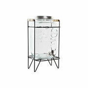 Wasserspender DKD Home Decor Schwarz Silber Durchsichtig Silikon Kristall Eisen ABS natürlich (23 x 26 x 42 cm)