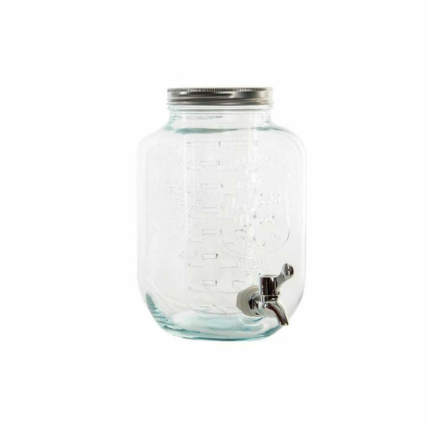 Wasserspender DKD Home Decor Silber Durchsichtig Kristall Eisen ABS PS (15 x 22 x 25 cm)