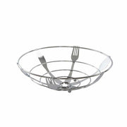 Obstschale DKD Home Decor Silber Metall Essbestecke (26 x 8.5 x 8.5 cm)