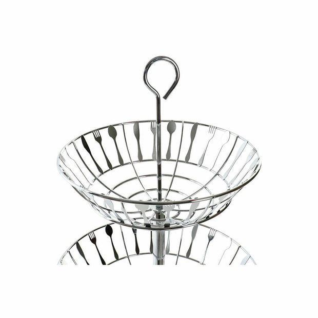 Obstschale DKD Home Decor Silber Metall Essbestecke (32 x 28 x 56 cm)