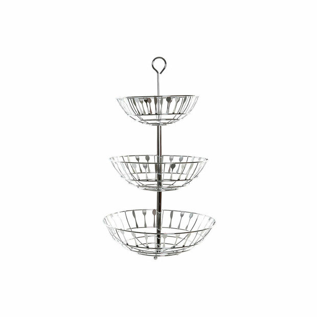Obstschale DKD Home Decor Silber Metall Essbestecke (32 x 28 x 56 cm)