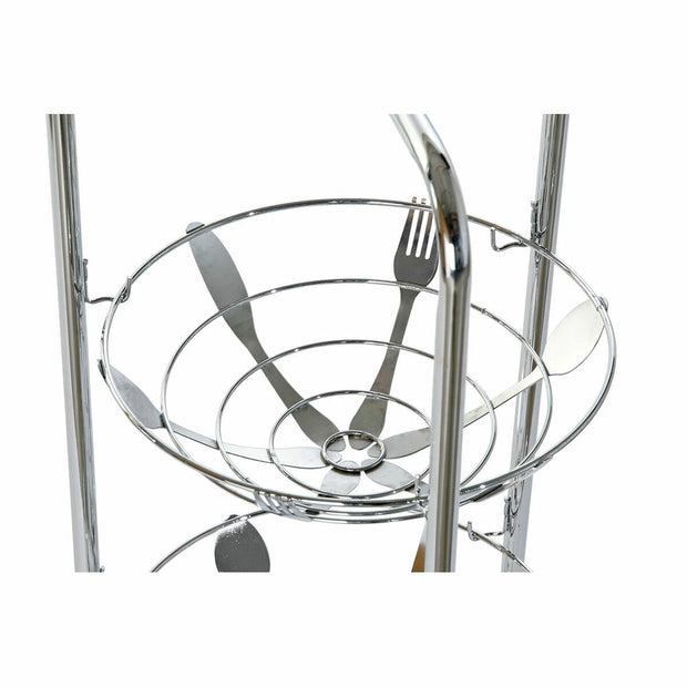 Obstschale DKD Home Decor Silber Metall (28 x 28 x 74 cm)