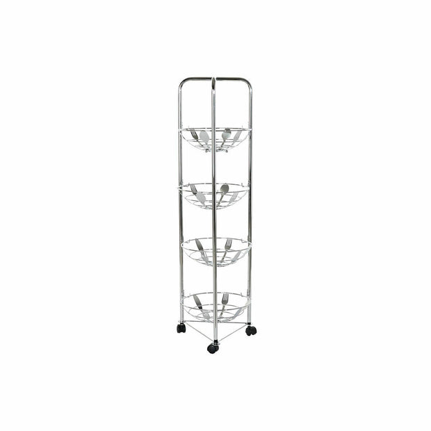 Obstschale DKD Home Decor Silber Metall (28 x 28 x 95 cm)
