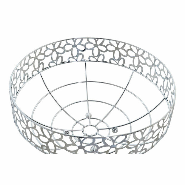 Obstschale DKD Home Decor Silber Metall Blomster (28 x 28 x 13.5 cm)