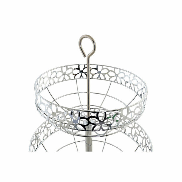 Obstschale DKD Home Decor Silber Metall Blomster (28 x 28 x 39 cm)