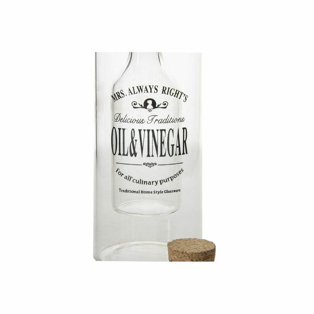 Ölfläschchen DKD Home Decor Essigflasche Durchsichtig Borosilikatglas (250 ml) (8 x 10 x 22 cm)