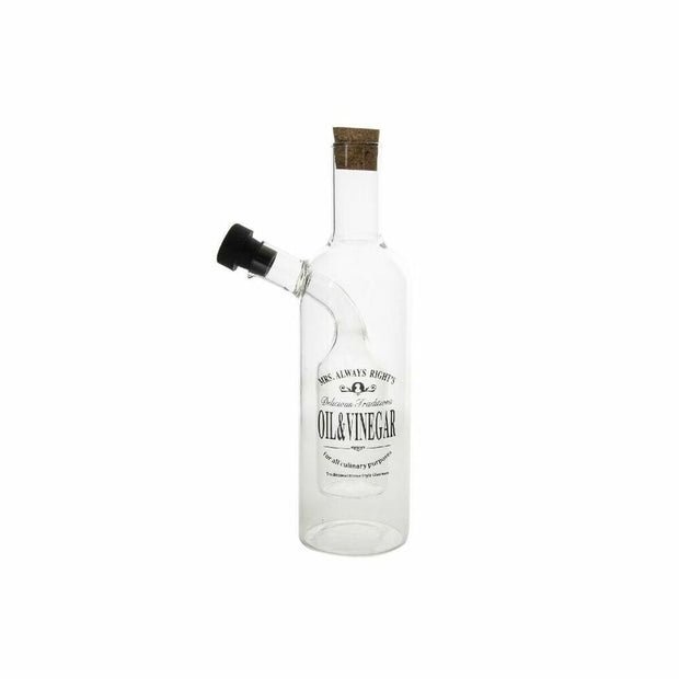 Ölfläschchen DKD Home Decor Essigflasche Durchsichtig Borosilikatglas (250 ml) (8 x 10 x 22 cm)