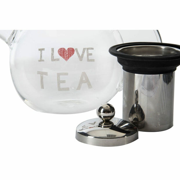 Teekanne DKD Home Decor S3025767 Durchsichtig Edelstahl Borosilikatglas (1 L) (13 x 20 x 15 cm)