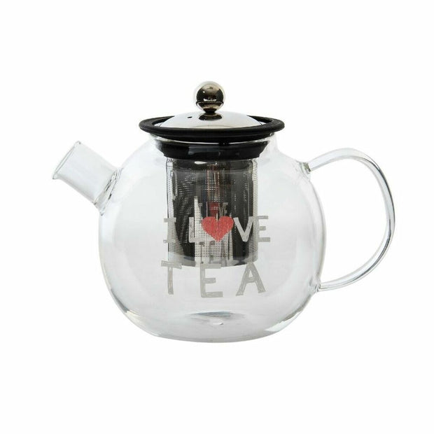 Teekanne DKD Home Decor S3025767 Durchsichtig Edelstahl Borosilikatglas (1 L) (13 x 20 x 15 cm)