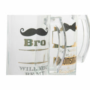 Bierkrug DKD Home Decor Schwarz Durchsichtig Kristall (500 ml) (2 pcs) (13 x 8 x 15 cm)