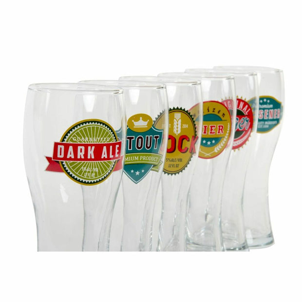 Bierglas DKD Home Decor Durchsichtig Kristall (500 ml) (6 pcs) (7 x 7 x 18 cm)
