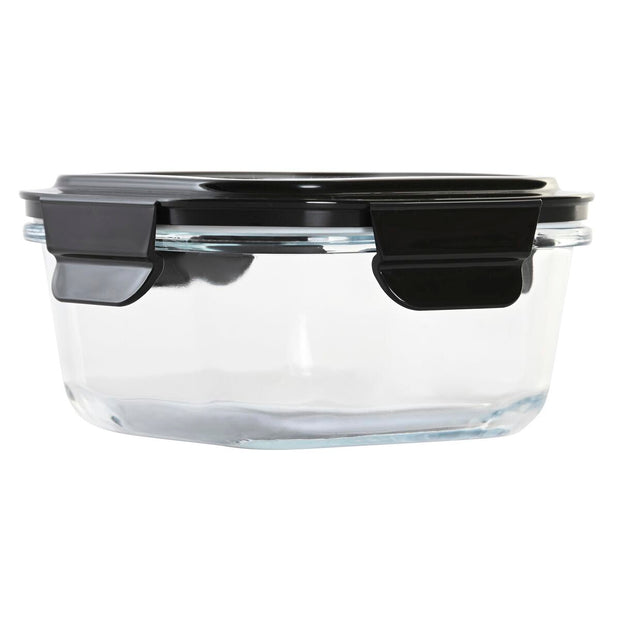 Lunchbox hermetisch DKD Home Decor karriert PP Borosilikatglas (2 Stück) (520 ml)