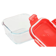 Lunchbox hermetisch DKD Home Decor karriert PP Borosilikatglas (2 Stück) (520 ml)