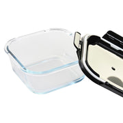 Lunchbox hermetisch DKD Home Decor karriert PP Borosilikatglas (800 ml) (2 Stück)