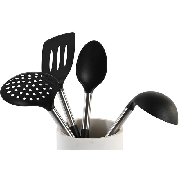 Küchenutensilien-Set DKD Home Decor Grau Edelstahl Harz (13,4 x 13,4 x 32 cm)