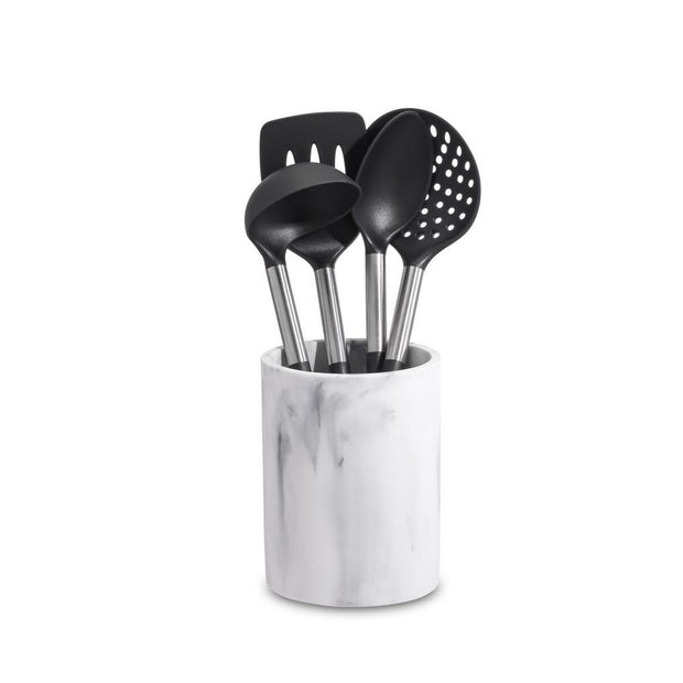Küchenutensilien-Set DKD Home Decor Grau Edelstahl Harz (13,4 x 13,4 x 32 cm)