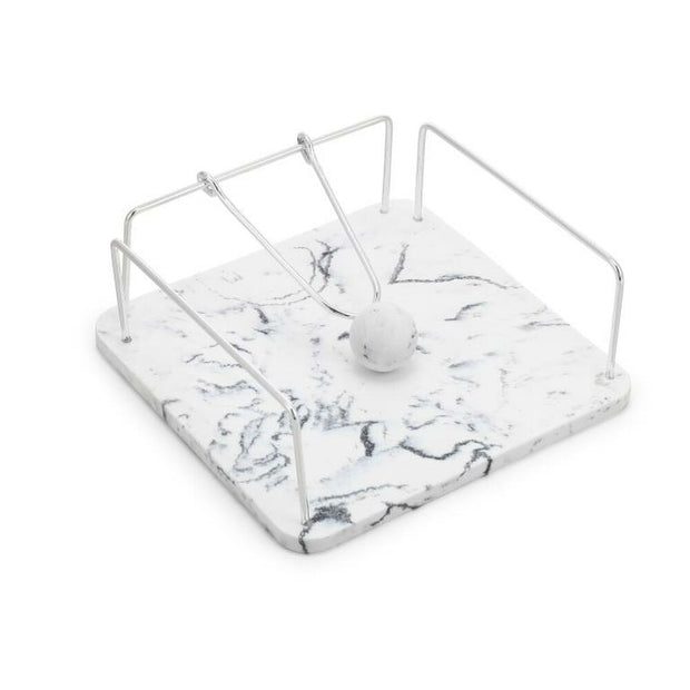 Serviettenring DKD Home Decor Metall Weiß Harz (18,6 x 18,6 x 6,6 cm)