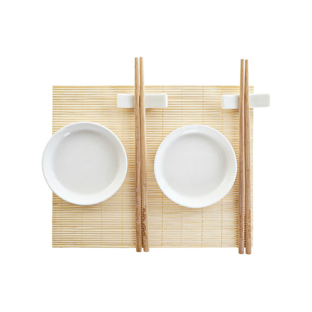 Sushi-Set DKD Home Decor Bambus Steingut (7 pcs) (28,8 x 19,8 x 3 cm)