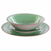 Geschirr DKD Home Decor S3025791 Steingut (26,5 x 26,5 x 3 cm) (21 x 21 x 5,5 cm) (26.5 x 26.5 x 3 cm) (19 x 19 x 3 cm) (18 pcs)